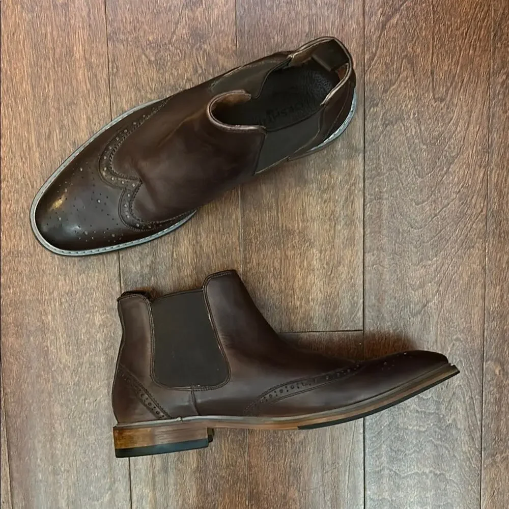 Florsheim Men’s Brown Leather Chelsea Boots, Beautiful Reddish Brown, Size 11.5